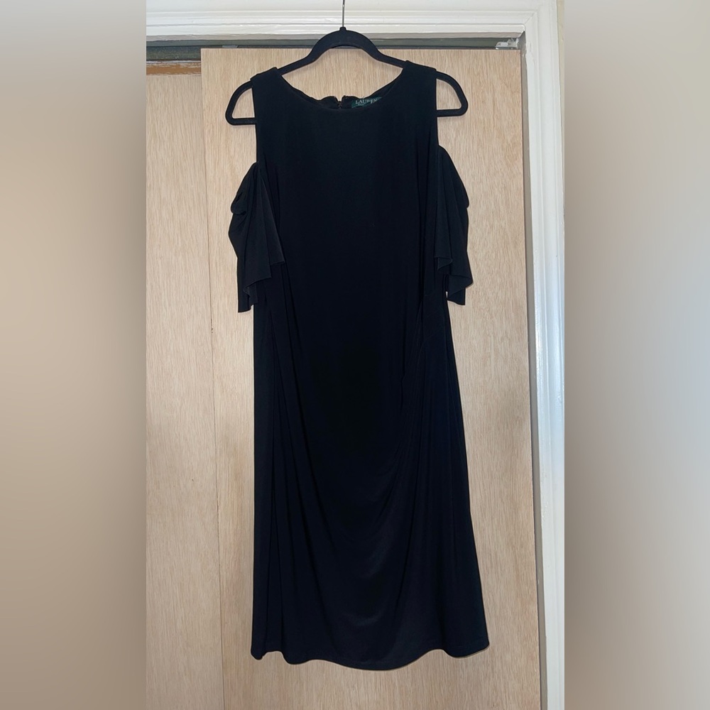 Ralph Lauren Cold Shoulder Midi Formal Dress